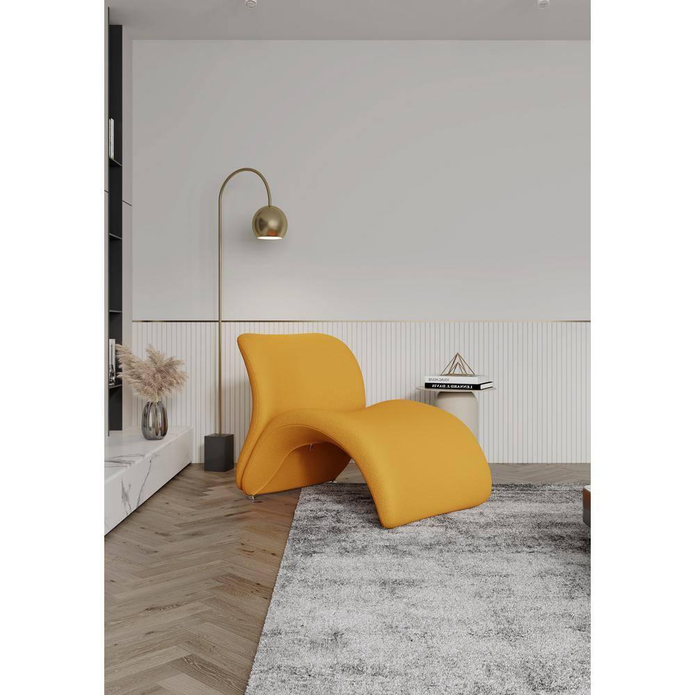 Rosebud Yellow Wool Blend Accent Chair