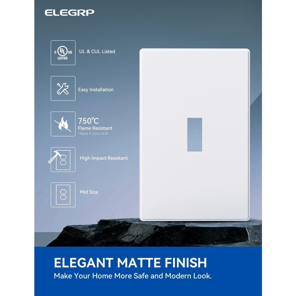ELEGRP No Subject 1 - Gang Toggle Light Switch Wall Plate (Set of 10)