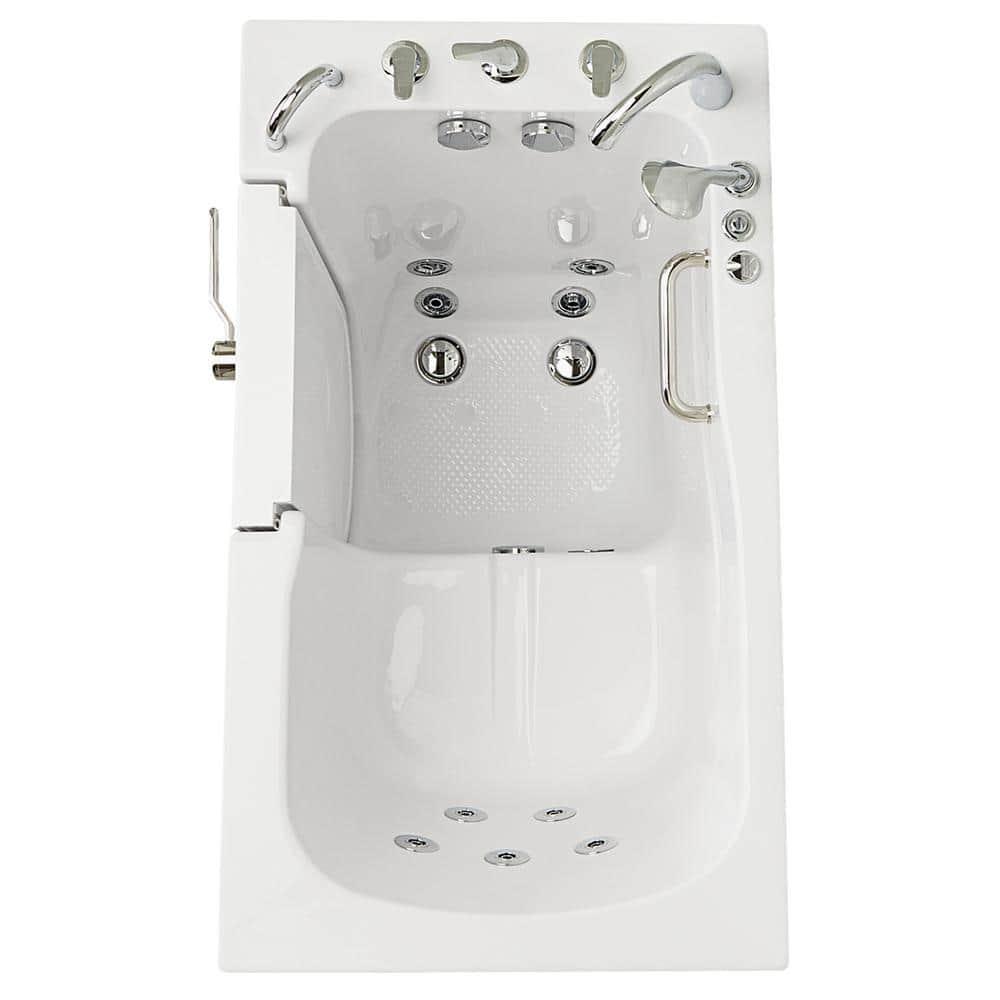 Monaco 32"x52" Acrylic Hydro Massage Walk-In Bathtub, 5 Piece Fast Fill Faucet, 2" Dual Drain