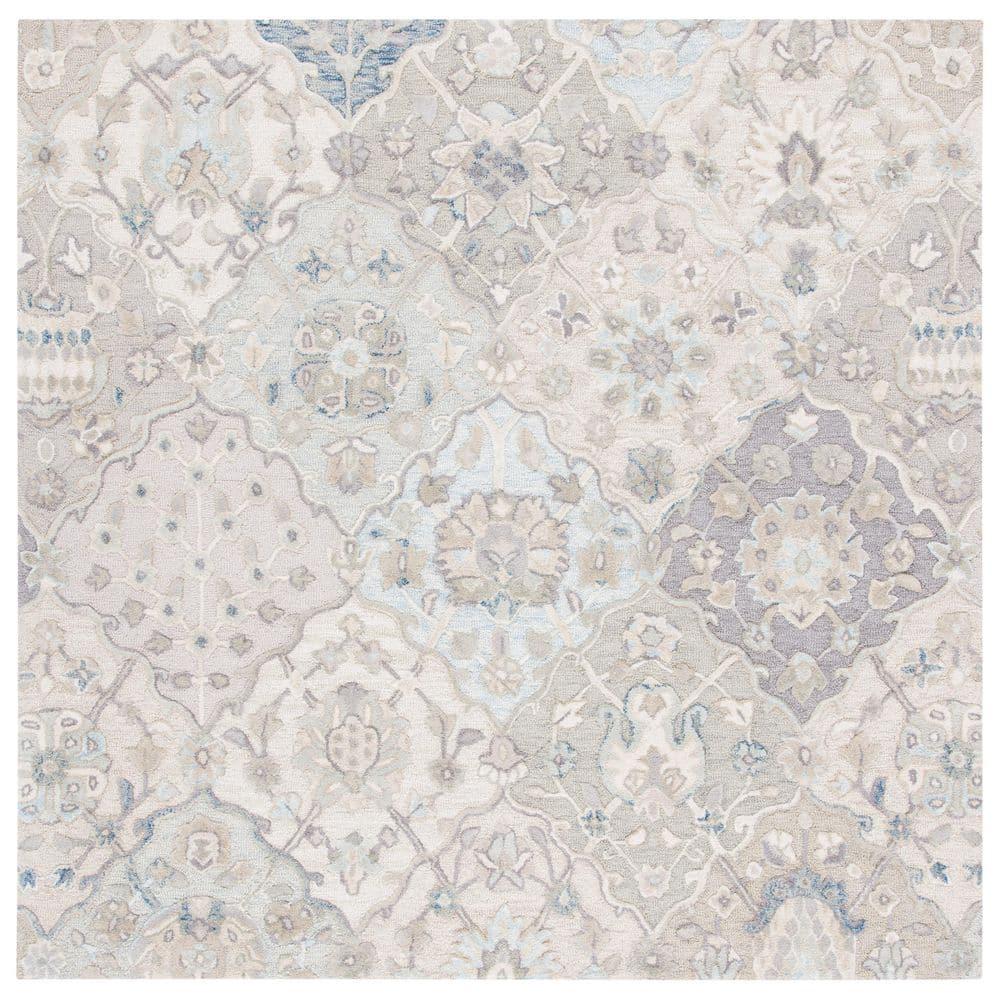Glamour GLM622 Hand Tufted Area Rug - Grey/Blue - 8'x8' - Safavieh.
