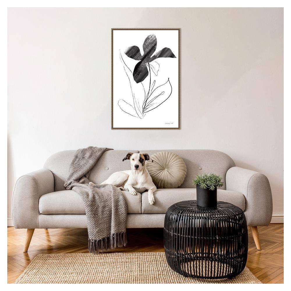 23"x33" Paradise Plants II by Danhui Nai Framed Canvas Wall Art Print Bronze - Amanti Art: Modern Style, Polystyrene Frame, Botanical Theme