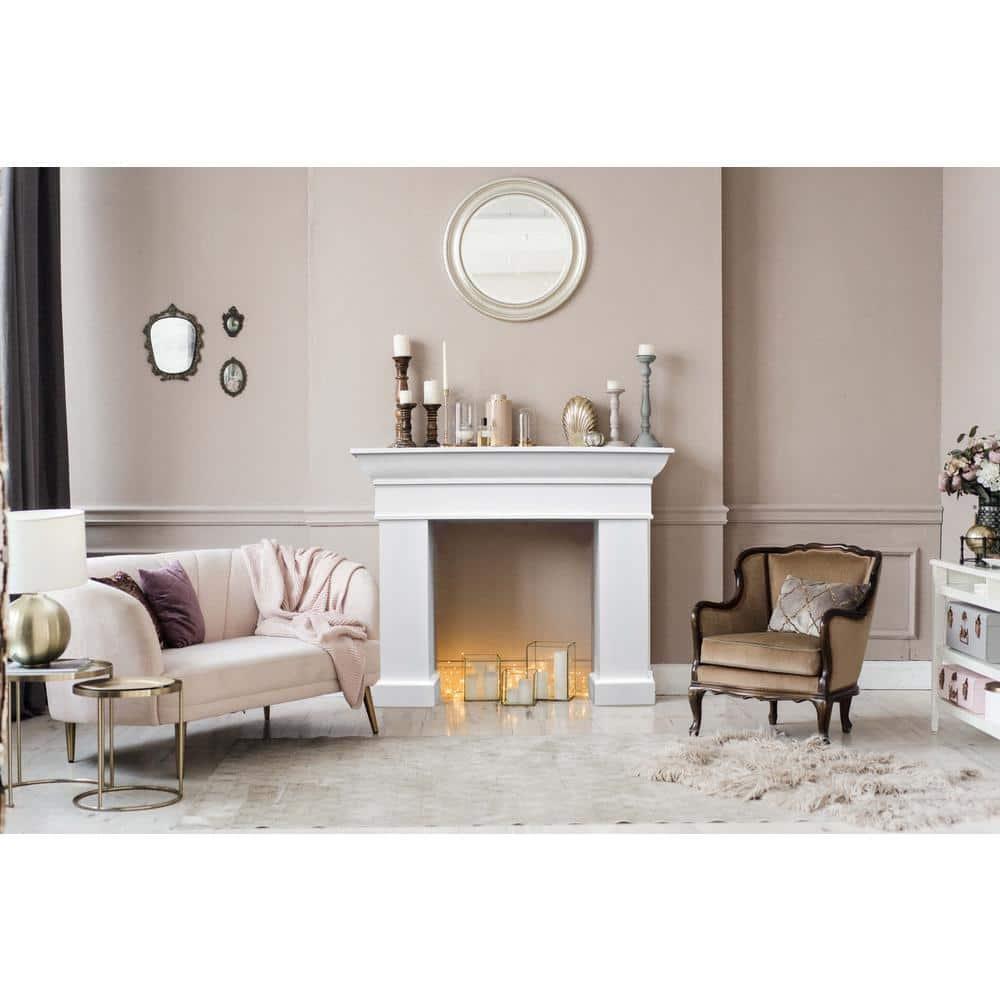 Storied Home Monolith Decorative Fireplace Mantel White: Fir Wood & MDF, Wall Mount, 49.625"H