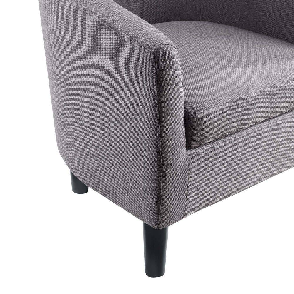 Convenience Concepts Take a Seat Churchill Accent Chair with Ottoman, Cement Gray Fabric
