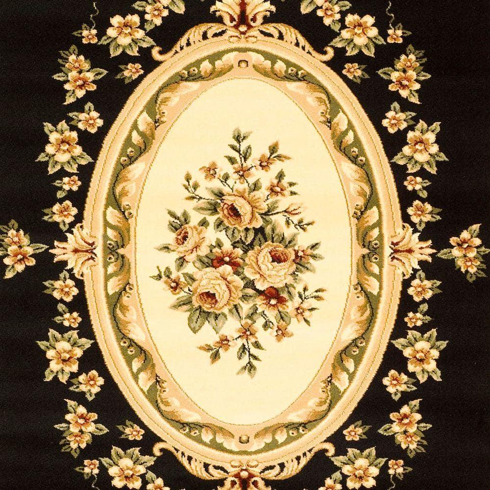 Lyndhurst LNH218 Power Loomed Area Rug - Black/Ivory - 5'3"x7'6" - Safavieh