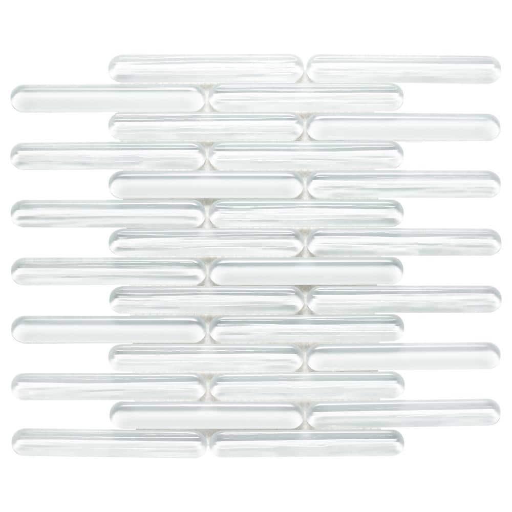 Reed 11.81 in. x 12.04 in. Polished Glass Wall Mosaic Tile (0.98 Sq. Ft. / Each)