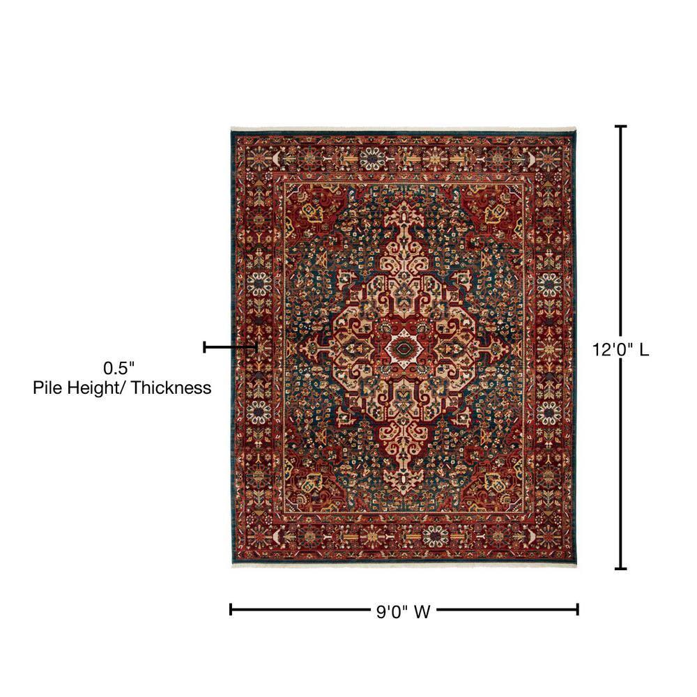 Kashan KSN305 Power Loomed Area Rug - Blue/Red - 9'x12'6" - Safavieh