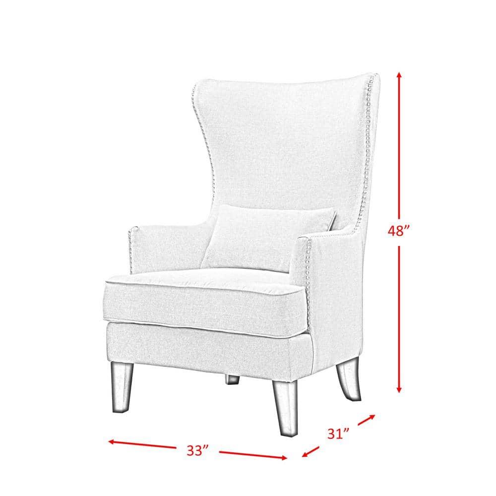 Picket House Furnishings Karson High Back Upholstered Chair Teal: Occasional Slipper Chair, Polyester Fabric, Wood Legs