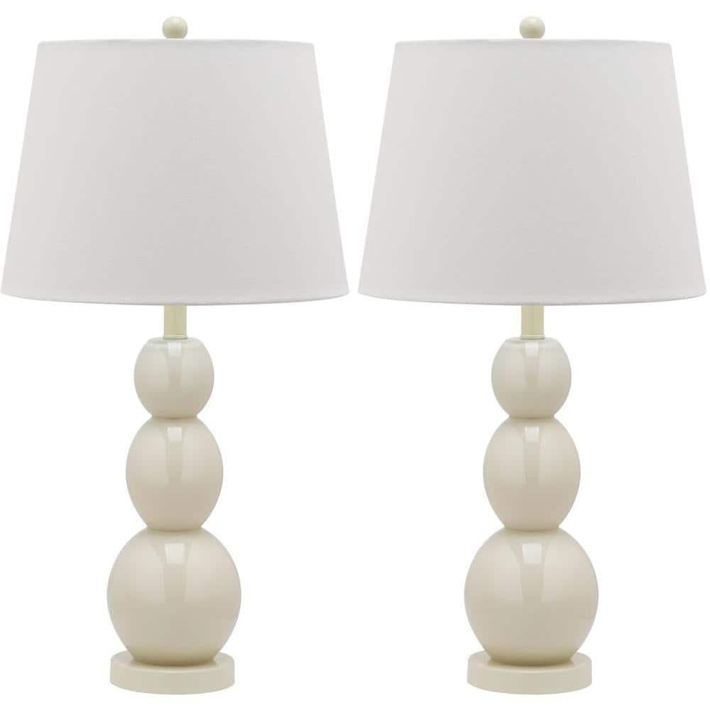 Jayne 3 Sphere Table Lamp (Set of 2) - 26.5 Inch Height - LIT4089 - Light Grey - Safavieh