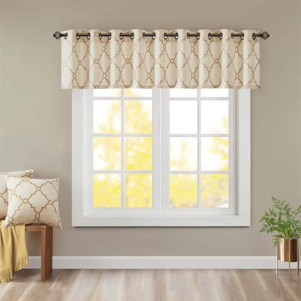 Madison Park Saratoga Fretwork Print Grommet Top Single Window Valance