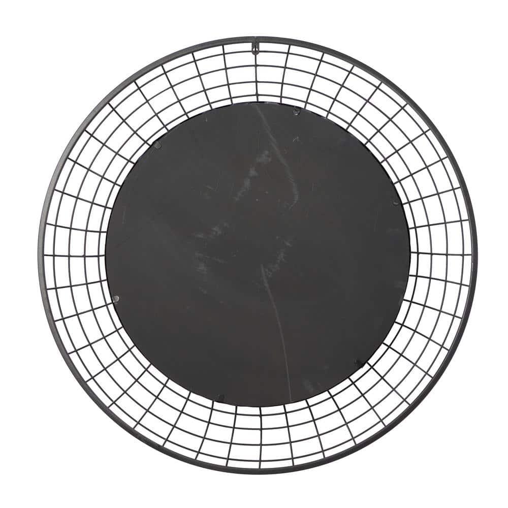 Traditional Metal Wall Mirror Black - Olivia & May: Polished Finish, Easy Wall Mount, Indoor Use