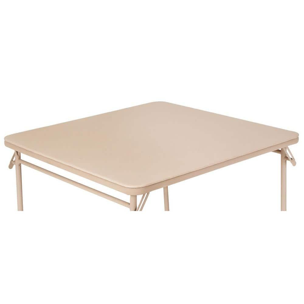 COSCO 34" Square Folding Vinyl Top Card Table, Antique Linen