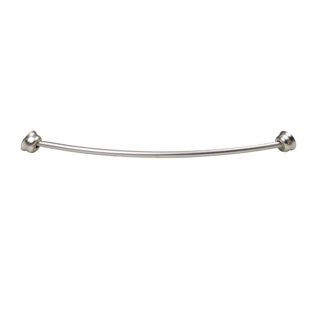 Utopia Alley Utopia Alley Rustproof Fixed Mount Single Curved Shower Rod, Aluminum, adjustable from 45" to 72" Wide