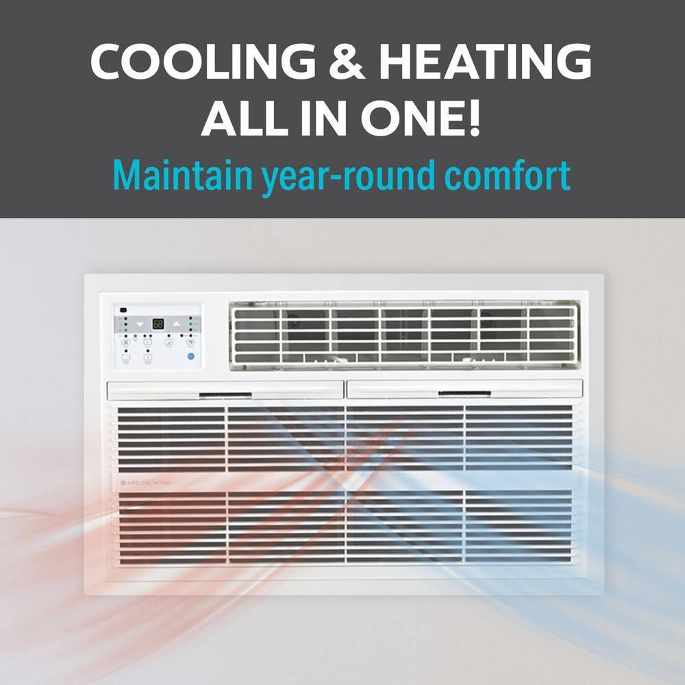 Arctic Wind 12000 BTU Through The Wall Air Conditioner for 550 Square Feet with Heater and Remote Included