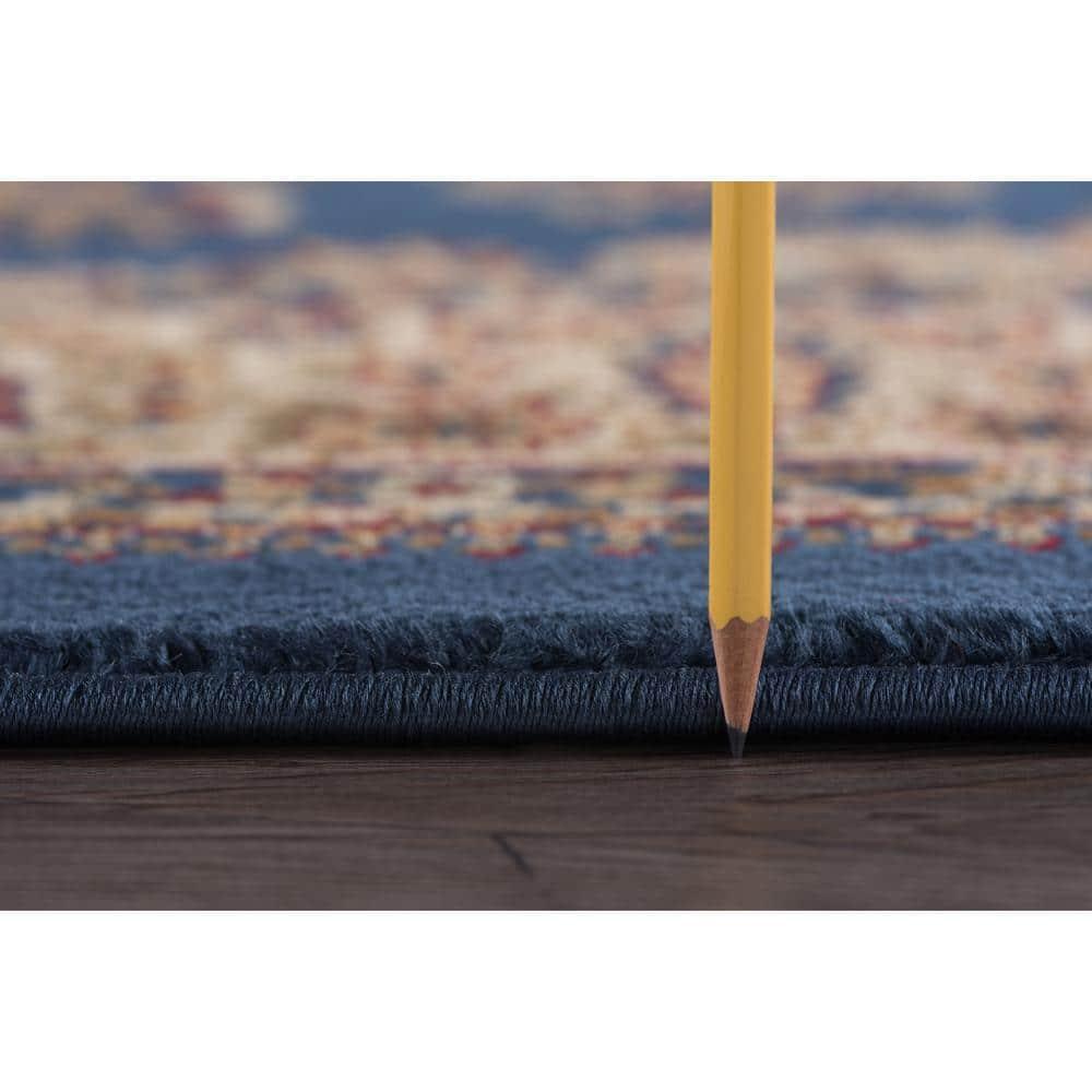 Tayse Sensation Area Rug 4707 NAVY Traditional Navy Blue Medallion Circle 8' 9" x 12' 3" Rectangle