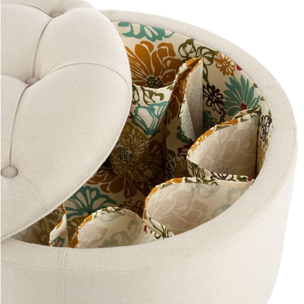 Tanisha Shoe Storage Ottoman - Off White - Safavieh