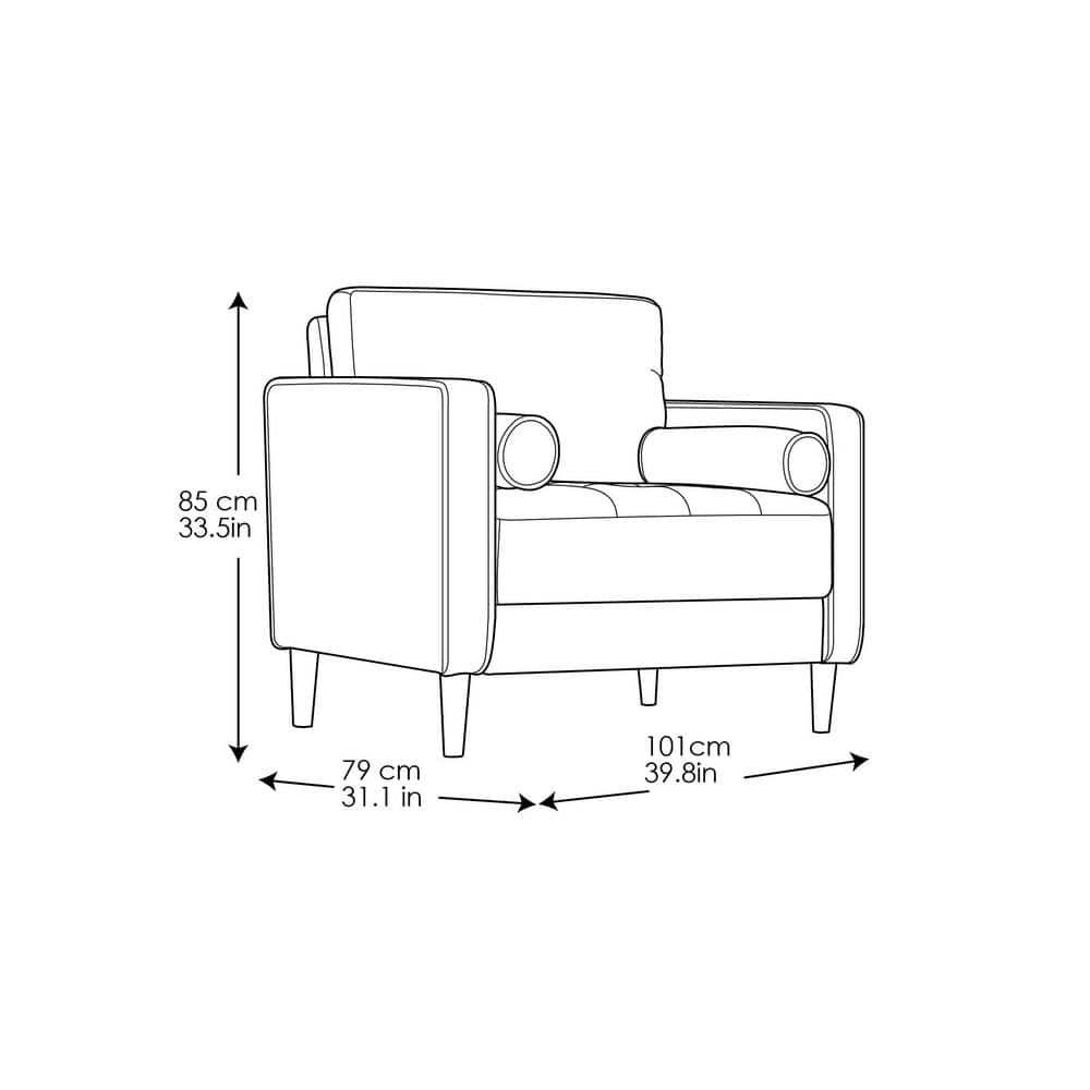 LifeStyle Solutions Jareth King Chair in Navy Blue Fabric Upholstery