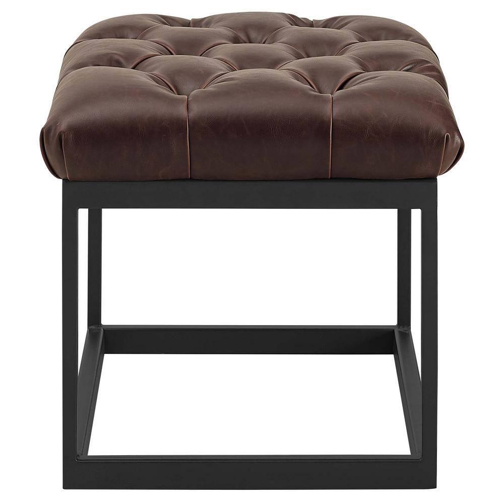 Modway Cherish Antique Button Tufted Faux Leather Ottoman