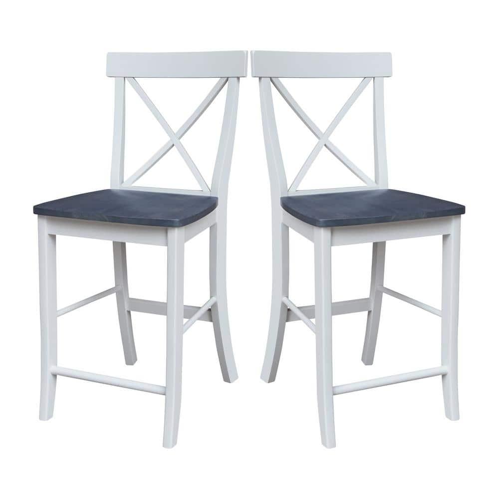 24&#34; X Back Counter Height Barstool Barstool White - International Concepts