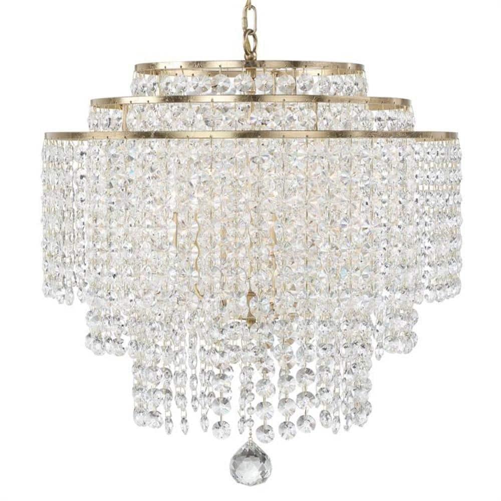 Crystorama Lighting Gabrielle 6 - Light Chandelier in  Antique Gold