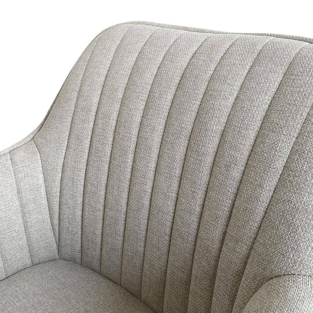 Boston Fabric Dining Chairs Set Of 2,Durable Beige Upholstered Armrest Dining Chairs,Dining Chairs with Backrest and Metal Legs-Maison Boucle