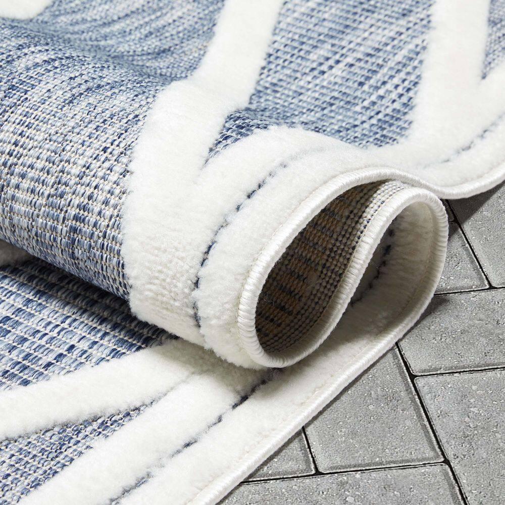 Well Woven Sila Mali Outdoor Moroccan Tribal Blue Indoor/Outdoor Area Rug