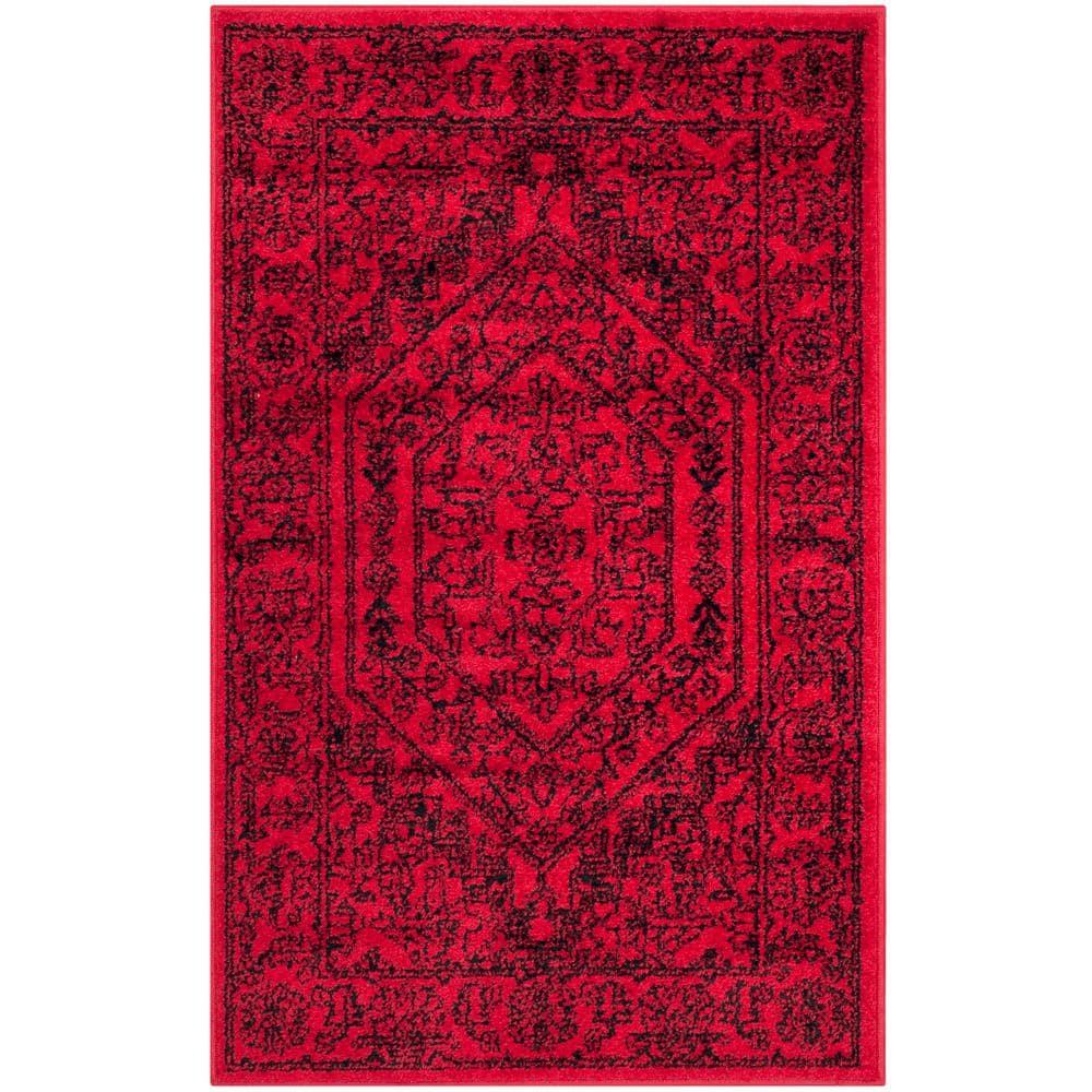 Adirondack ADR108 Power Loomed Accent Rug - Red/Black - 2'6"x4' - Safavieh.