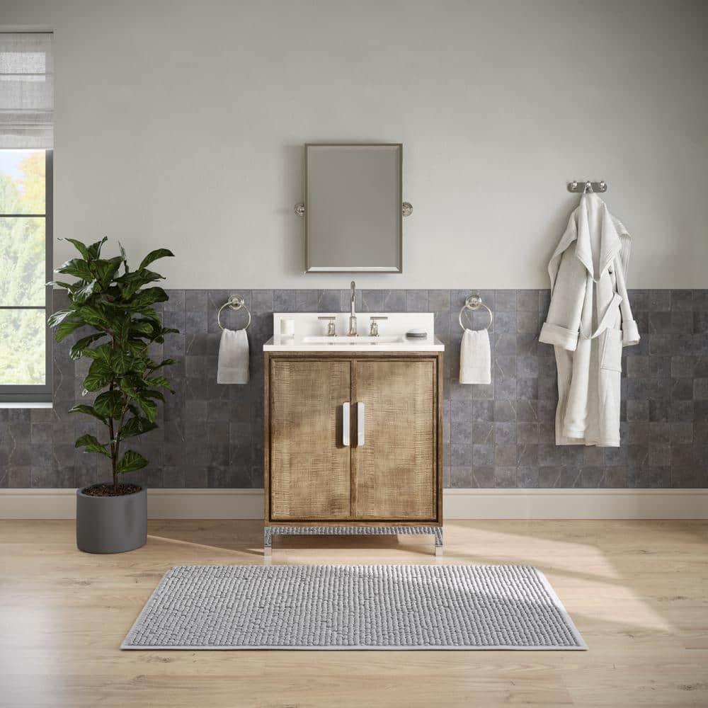 Westin 30" Lustrous Walnut Freestanding Bathroom Vanity with Quartz Top