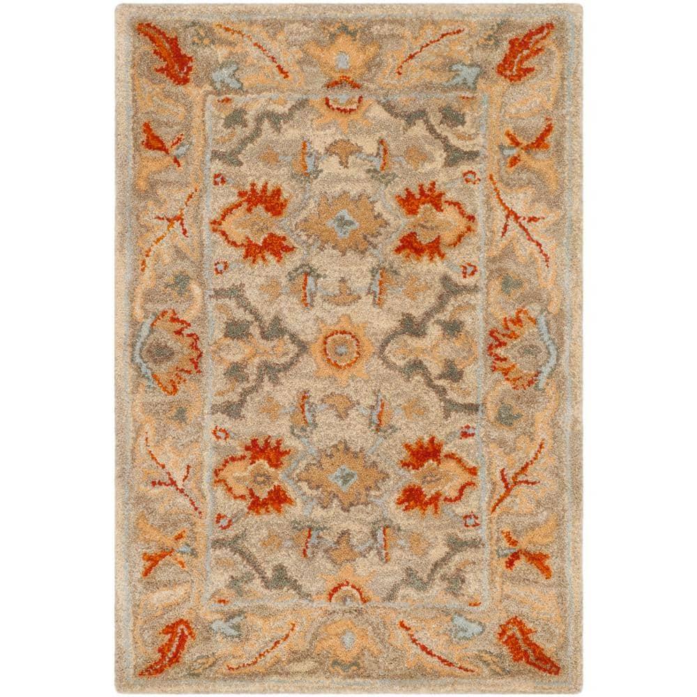 Antiquity AT63 Hand Tufted Accent Rug - Beige/Multi - 2'x3' - Safavieh.