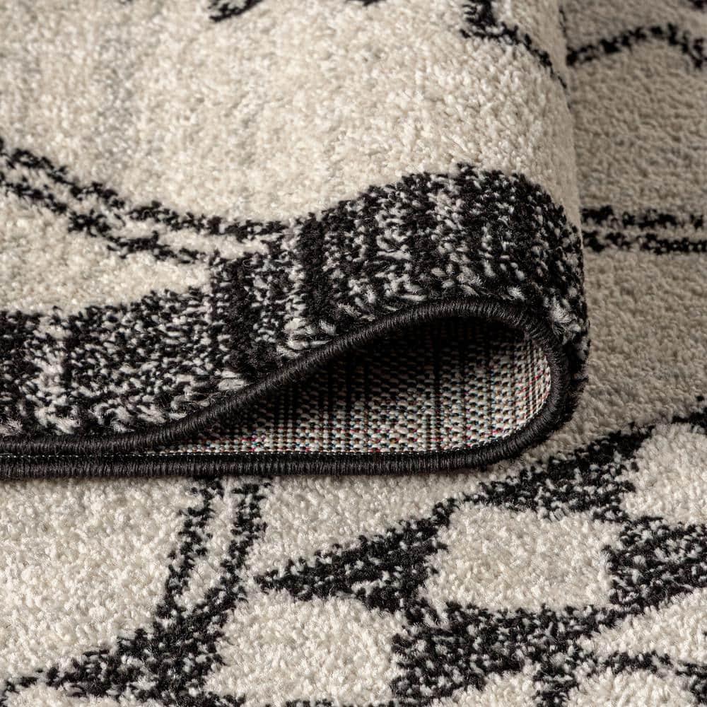 JONATHAN Y Amir Moroccan Beni Souk Cream/Black 8 ft. x 10 ft. Area Rug