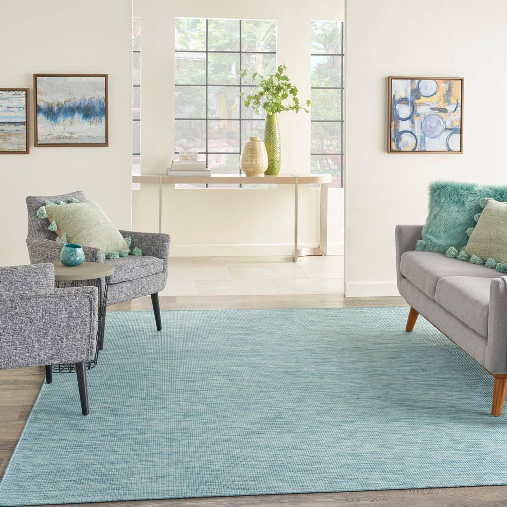 Nourison Positano POS01 Indoor/outdoor Area Rug - Aqua 7' x 10'
