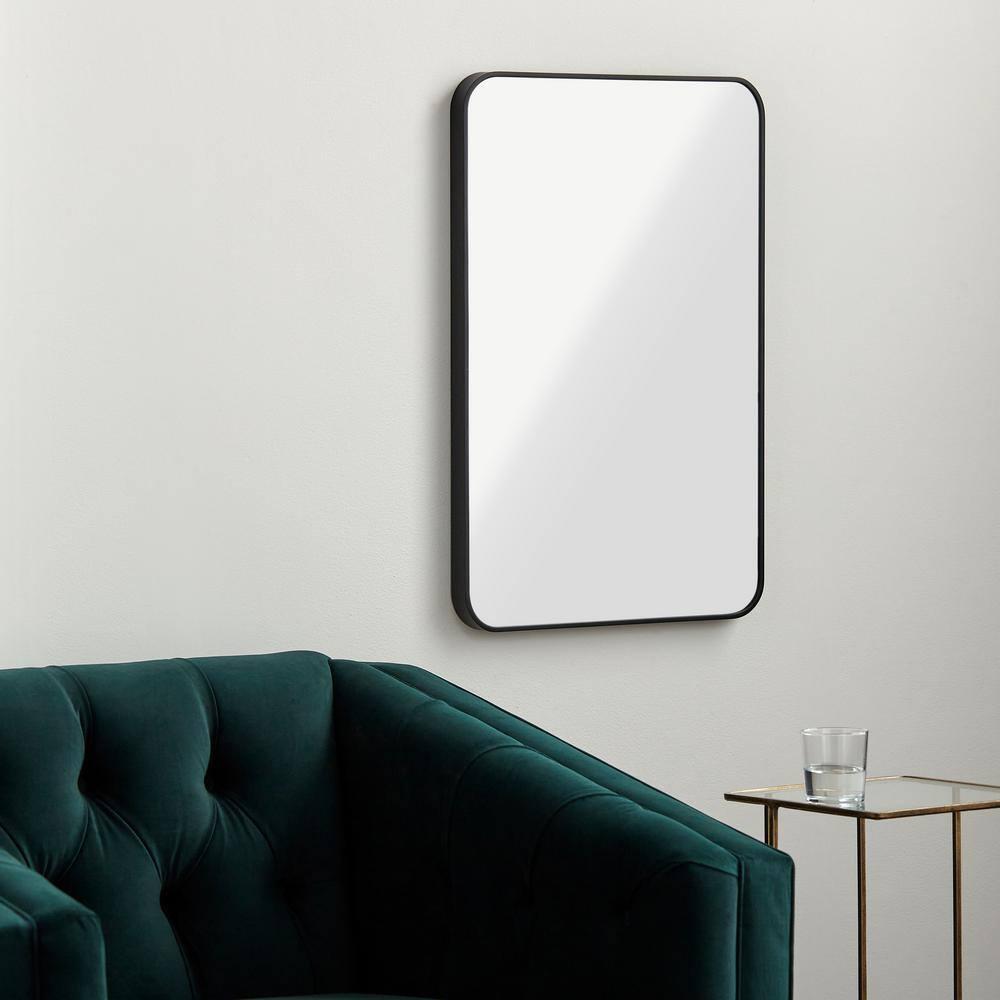 Elegant Rectangular Mirror with Brushed Silver and Gold Finish