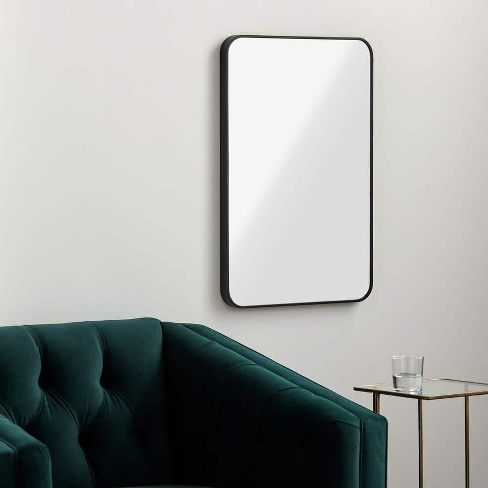Elegant Rectangular Silver & Gold Brushed Metal Mirror 41"x30"