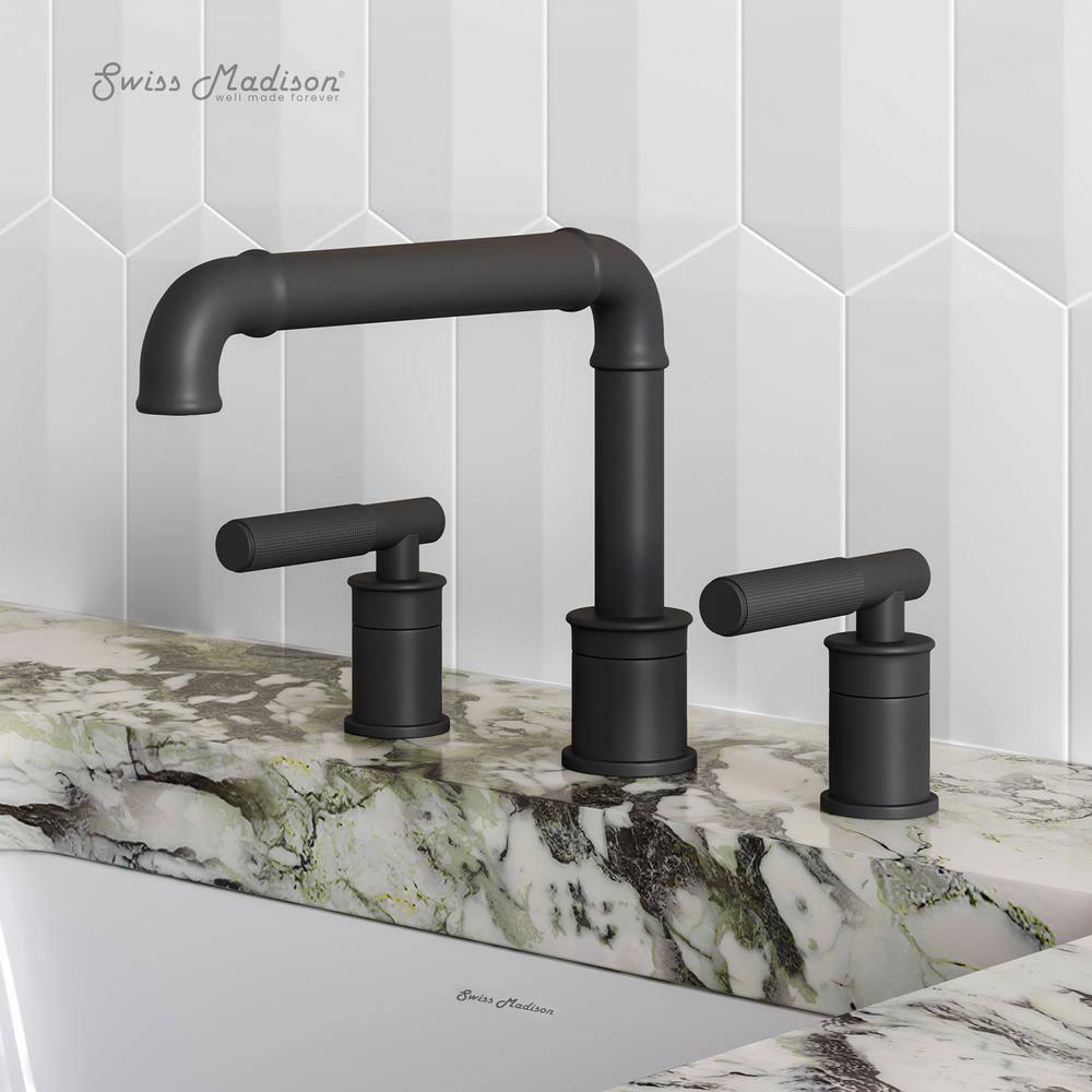 Avallon 8 in. Widespread, Sleek Handle, Bathroom Faucet
