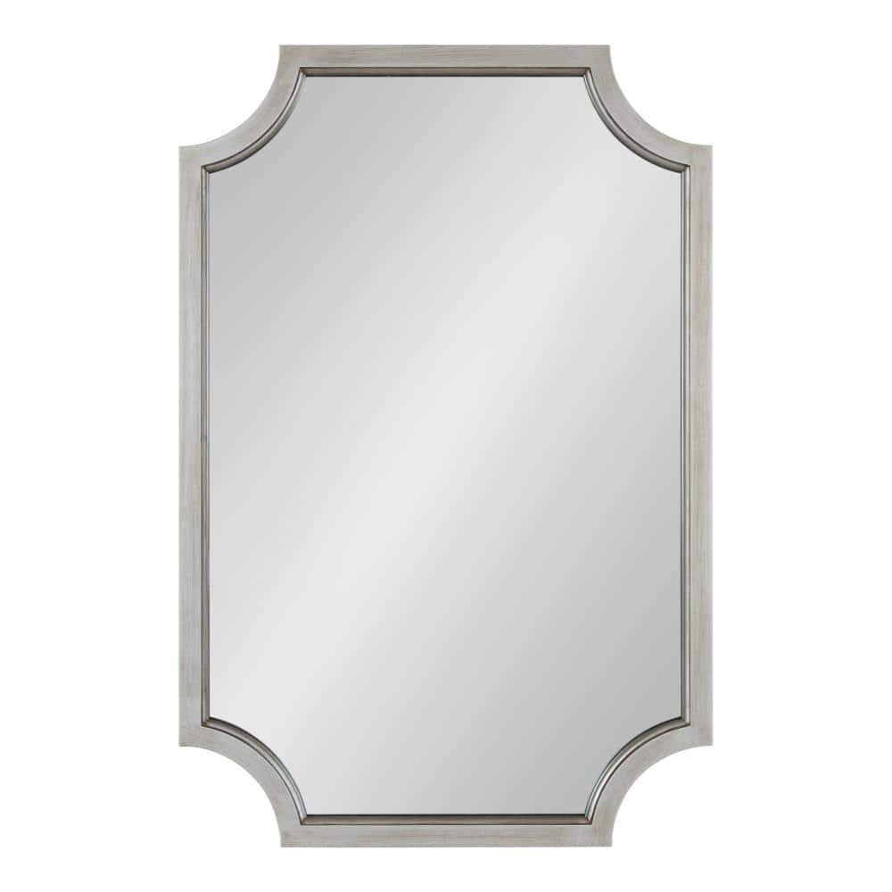 Kate and Laurel Hogan Scalloped MDF Scallop Mirror, 24x36, Silver