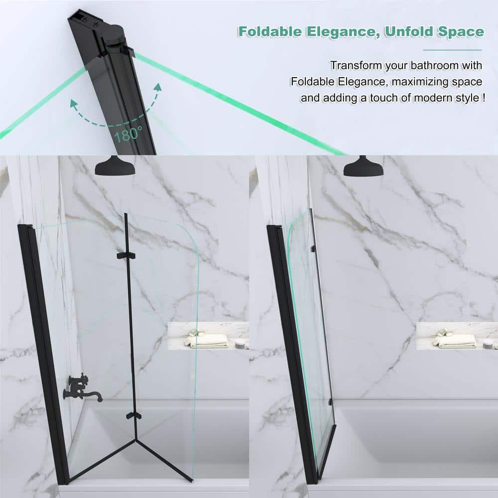 Jraty 39'' - W x 55'' H Door Frameless Tub Door with