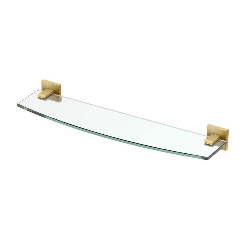 Gatco 4066 Elevate Vanity Glass Shelf, Brushed Brass