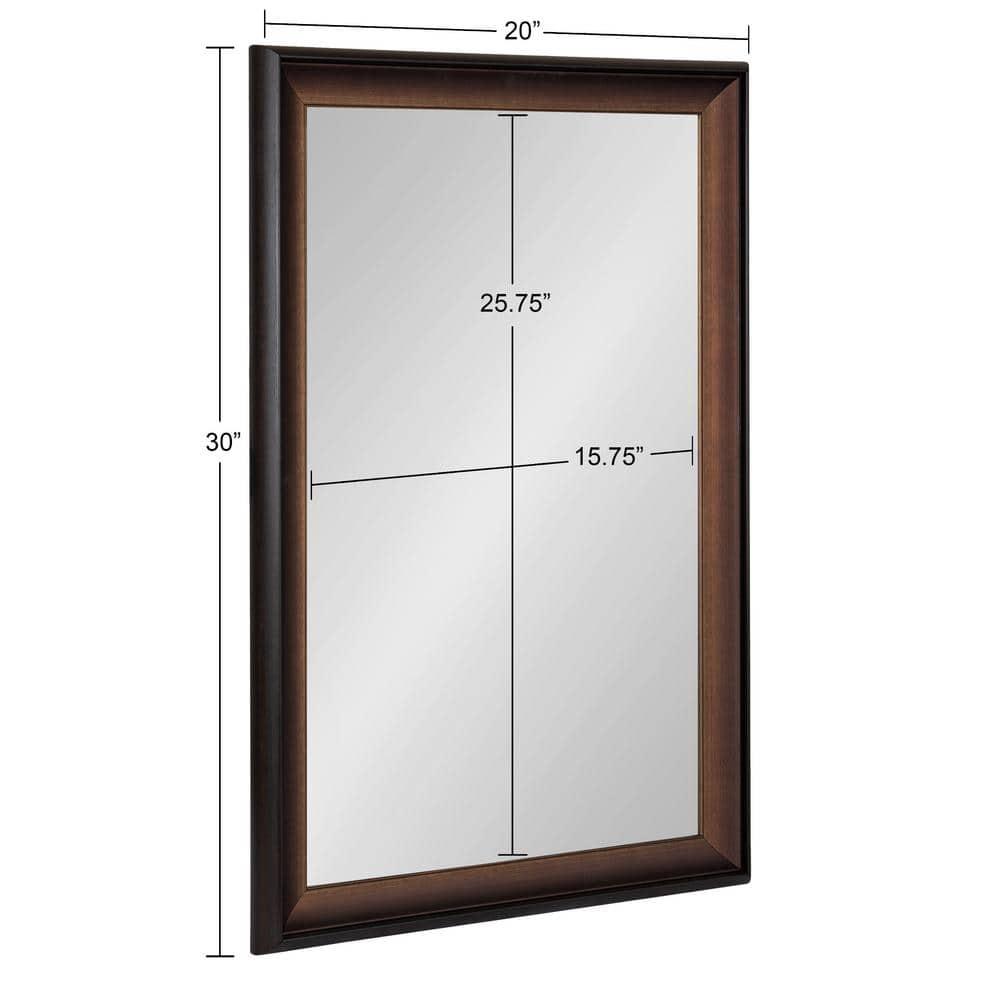 20"x30" Gotley Rectangle Wall Mirror Bronze - Kate & Laurel All Things Decor: Transitional Style, No Assembly, Plastic Frame
