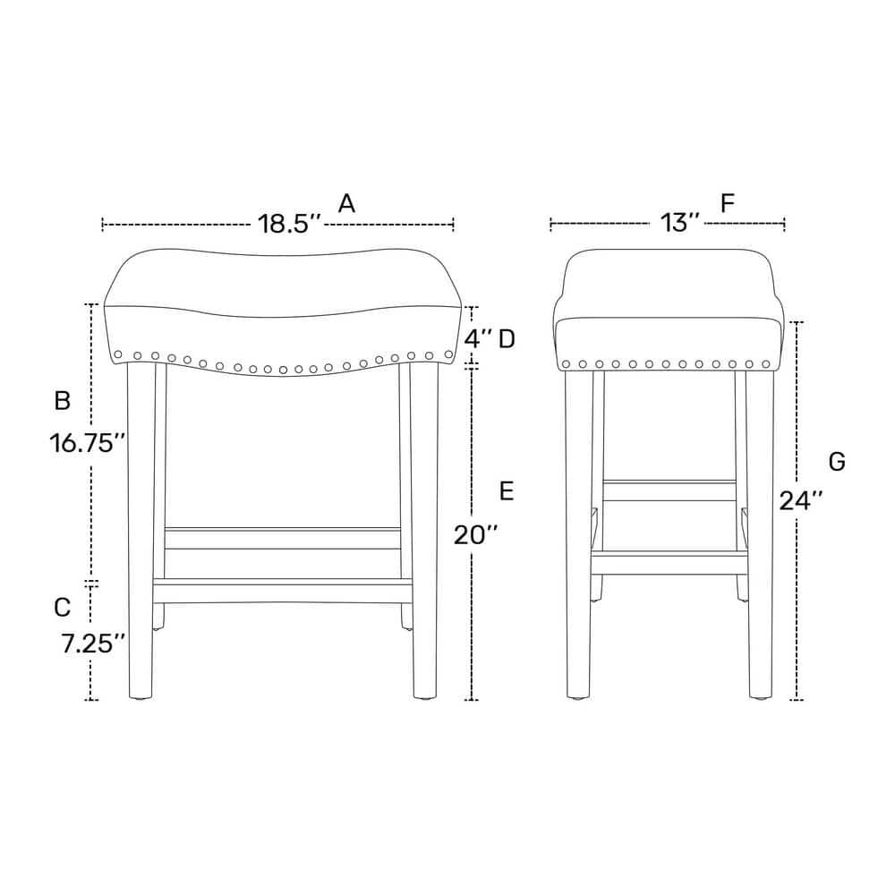 Polytrends Jameson Upholstered Polyester Cherry 24 Inch Counter Stool Cherry/Black Wood Wood Footrest Leather Modern & Contemporary