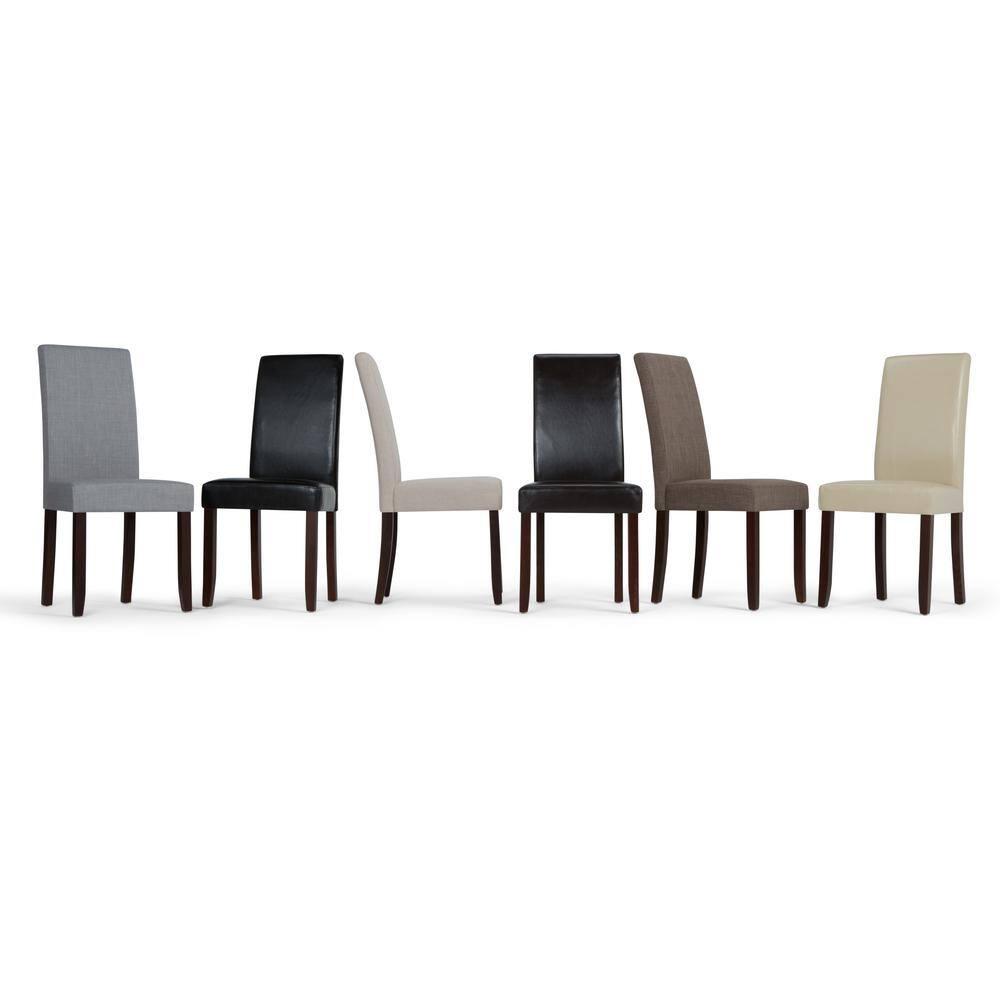 Simpli Home Acadian Parson Dining Chair (Set of 2) in Midnight Black
