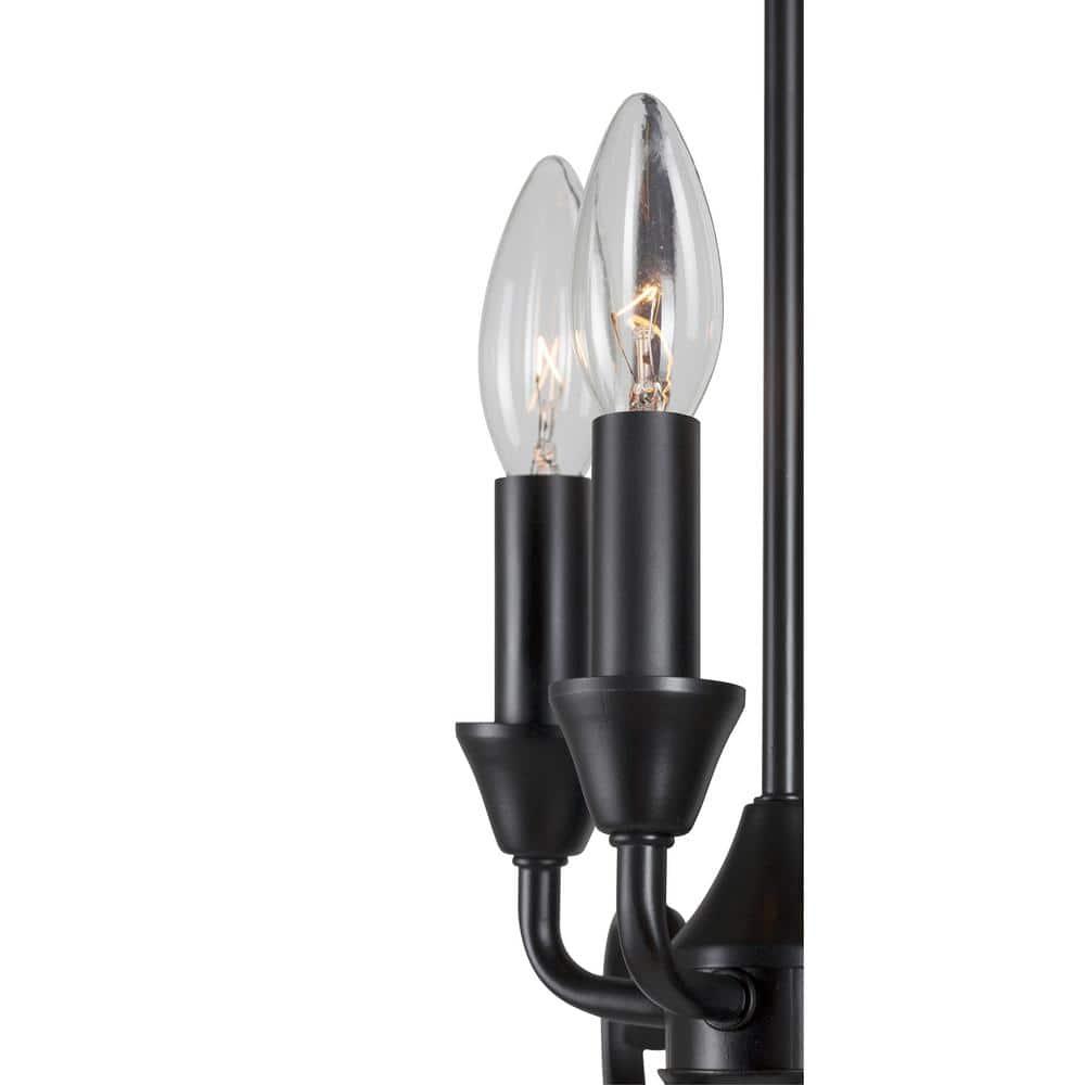 Forte Lighting 7000-04 Ione 4 Light 12" Wide Pillar Candle Pendant - Black
