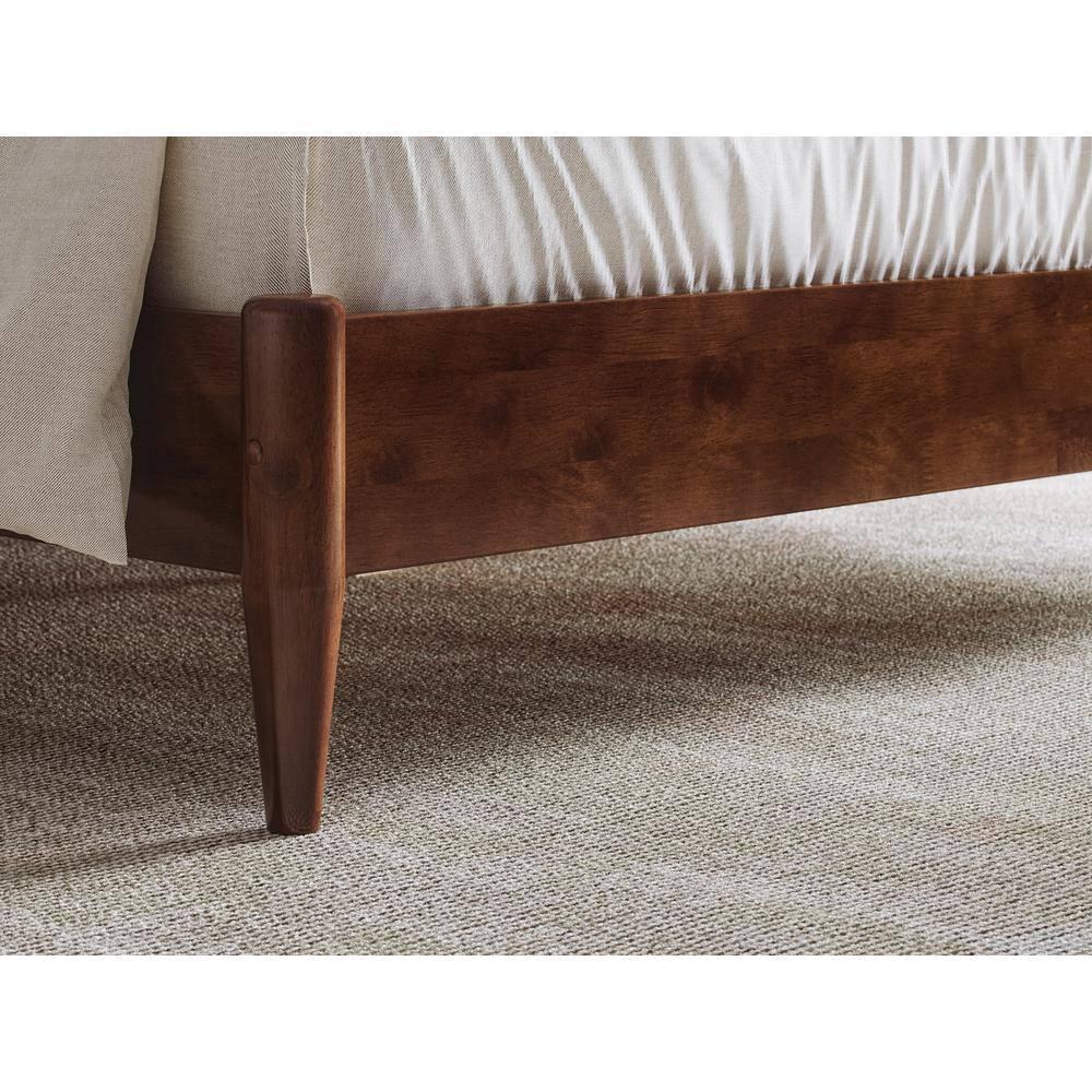 AFI Charlotte Full Solid Wood Low Profile Platform Bed, Walnut