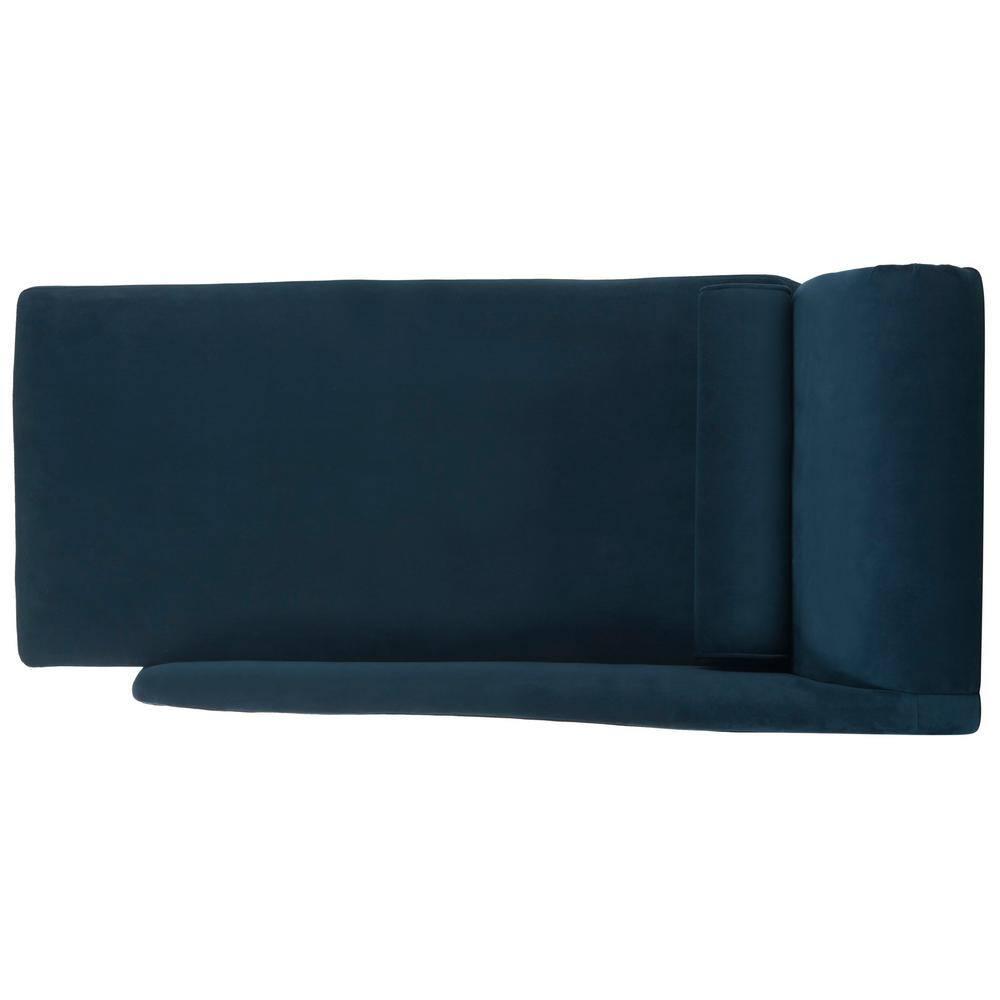 Caiden Vevlet Chaise with Pillow - Navy - Safavieh.