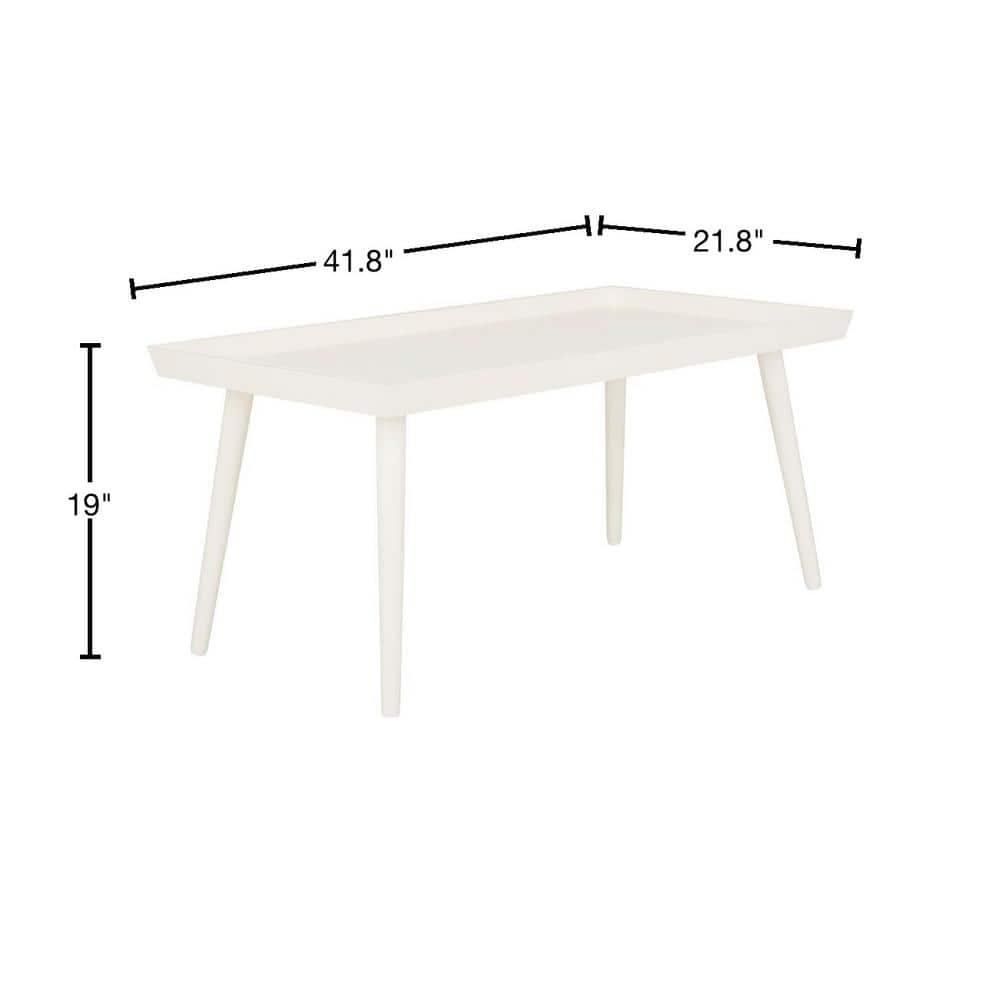 Nonie Coffee Table With Tray - Vintage White - Safavieh