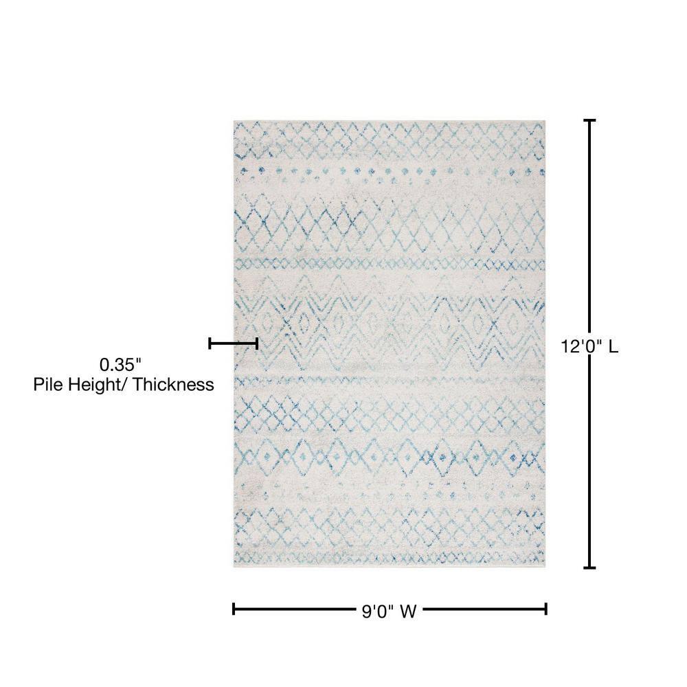 Madison 700 MAD798 Power Loomed Indoor Area Rug - Ivory/Aqua - 9'x12' - Safavieh