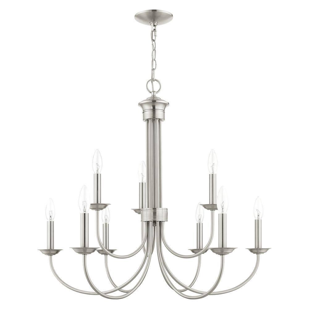 Livex Lighting Estate 9 - Light Chandelier in  Brushed Nickel