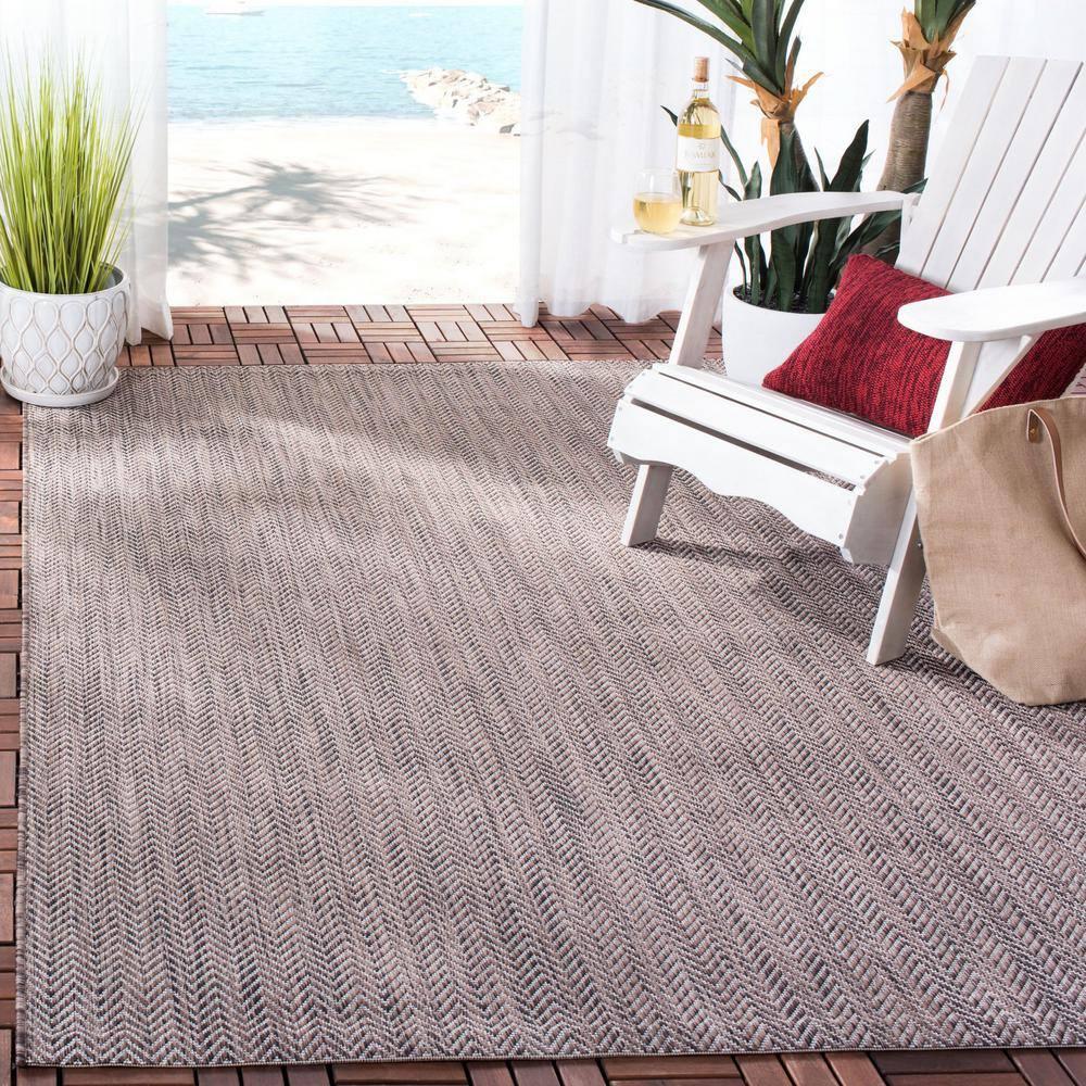 Courtyard CY8022 Power Loomed Indoor and Outdoor Area Rug - Brown/Beige - 8'x11' - Safavieh