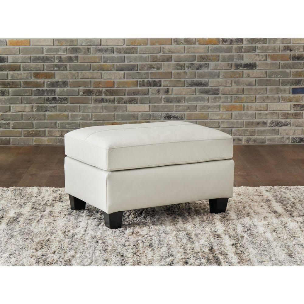 Signature Design by Ashley Contemporary Genoa Ottoman Leather Coconut