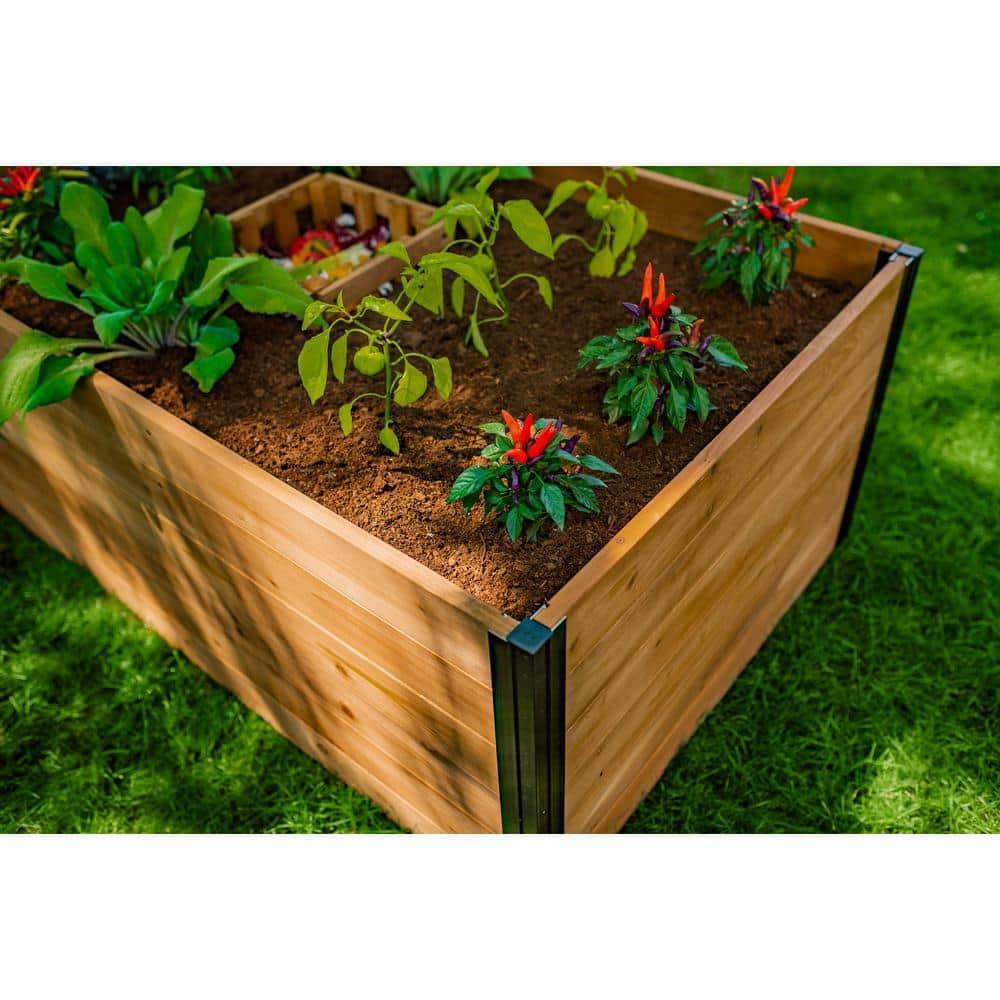Vita Mezza 3' L x 5' W Cedar Keyhole Composting Garden, Golden Brown, VT17702