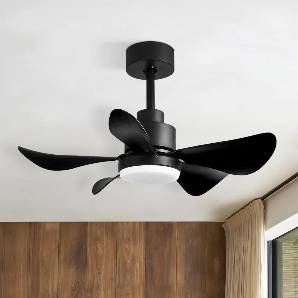 Acpouw 28' Ceiling Fans with Lights and Remote/APP Control, Low Profile Ceiling Fans with 5 Reversible Blades 3 Colors Dimmable 6 Speeds Ceiling Fan for Bedroom Kitchen