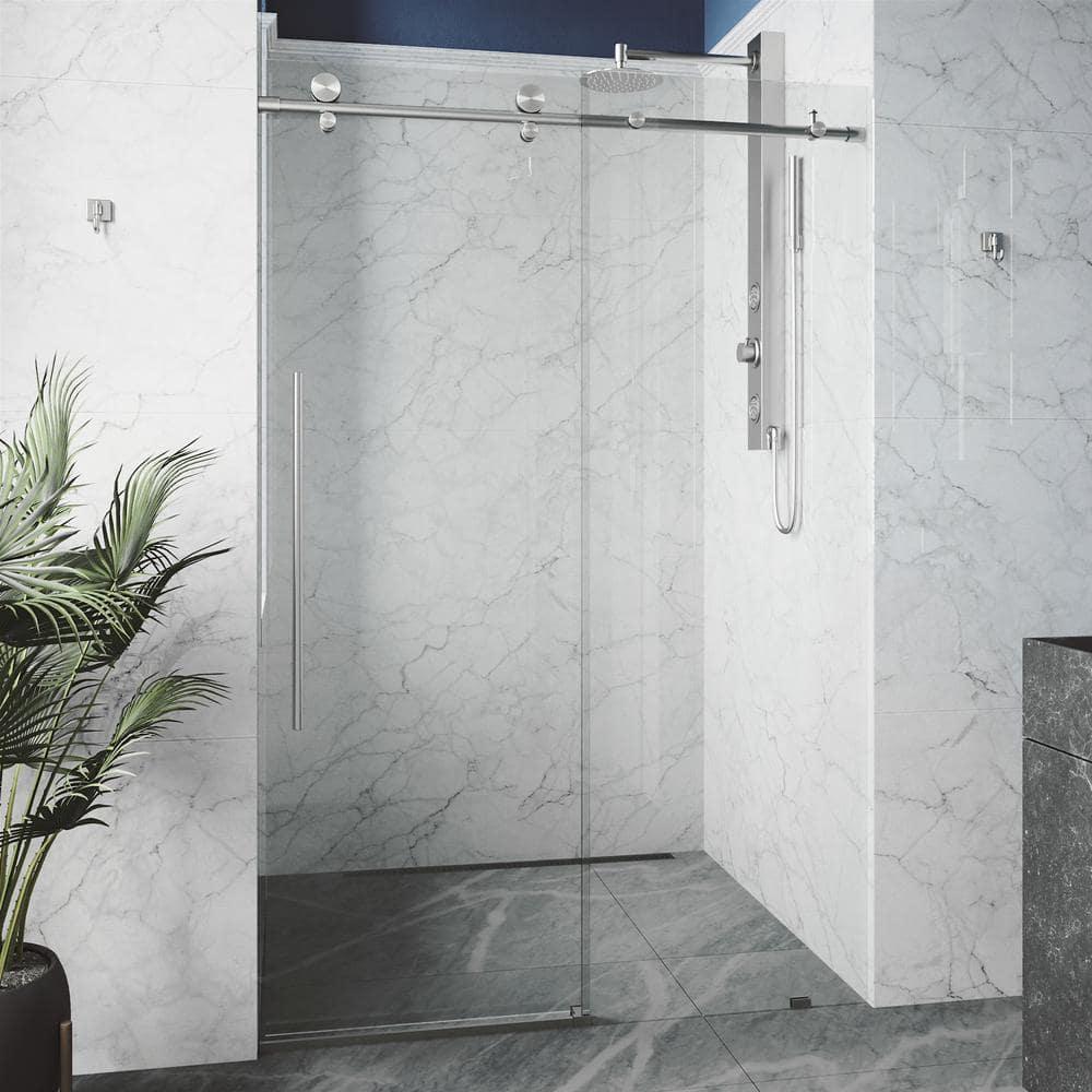 Elan E-Class 44-48" W x 76" H Sliding Frameless Shower Door with 3/8" Clear Glass